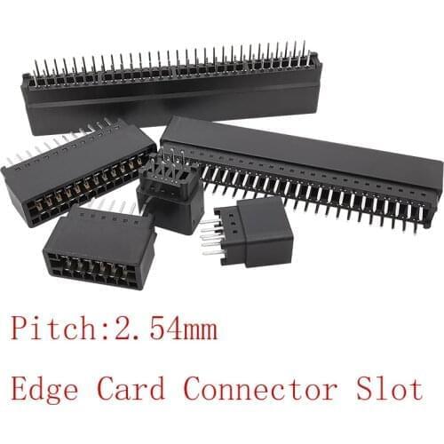 5Pcs Edge Card Connector Slot 2.54mm Pitch 6P 8P 10P 12P 14P 16P 20P-98 Pin Straight Pin PCB Gold Finger Socket Through Holes