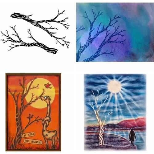 6x9inch Beauty Branch Plastic Draw Stencil For DIY Scrapbooking Decorative Embossing Cards Craft Plastic Templates Draw Sheets