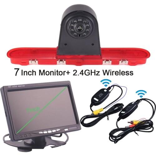 7 Inch Monitor + Wireless HD Brake light rear view back UP parking car camera for Peugeot Traveller Expert 3 ab 2016-2020