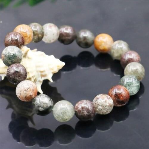 12mm Natural Multicolor Round Ghost Stone Bracelet Women Men Girl DIY Hand Made Elastic Fashion Jewelry Making Design