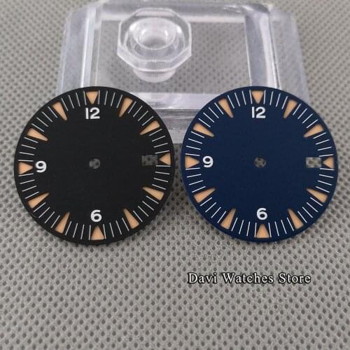 31mm Sterile Black/Blue Watch Dial For NH35/NH35A ETA2824/2836 Miyota 8205/8215/821A DG2813/3804 Movement Watch Parts