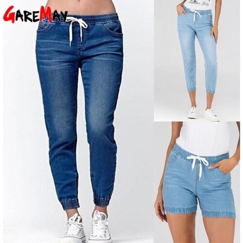 Jeans Women High Waist Denim Shorts Vintage Korean Fashion Oversize Cropped Trousers Capri Womens Denim Pants Summer Breeches