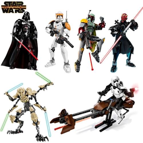 452pcs Star Wars Figure Battle General Grievous With Lightsabers Model Mandalorian Buildable Building Block Luke Darth Vader Toy