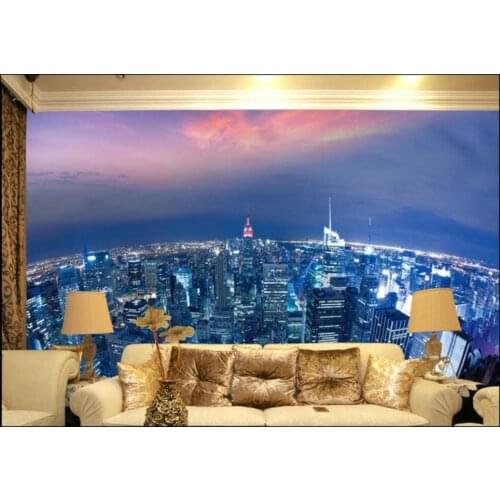 Custom photo 3d wallpaper Modern beautiful night city landscape living room home decor 3d wall murals wallpaper for walls 3 d