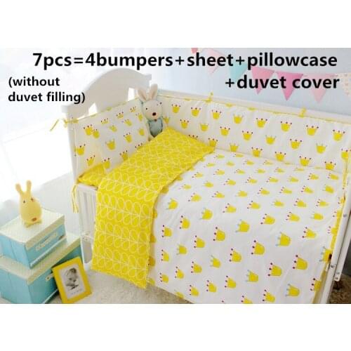 6/7pcs baby bedding set Baby cots pieces of sets, crib bedding set ropa de cama Luxury Nursery ,Duvet Cover , 120*60/120*70cm