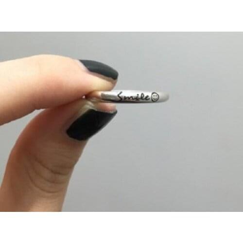 Korean Version Cool Smile Ring Polished Letter "smile" Mood Ring Womens Hip Hop Party Jewelry Attend Cocktail Meeting Ring