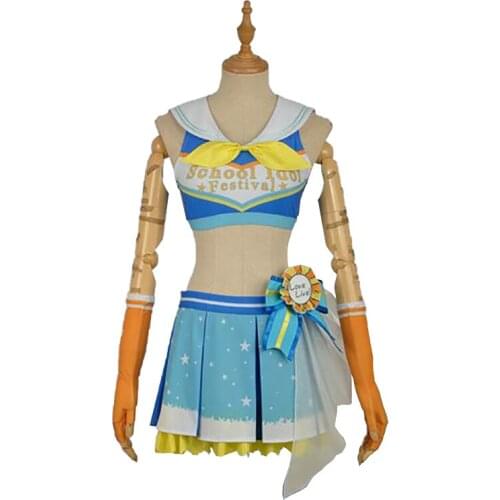 Anime Love Live Kanan Matsuura Cosplay Costume Skirt Gloves Sock Daily Cheerleaders Carnival Party Festival Uniform Brand New