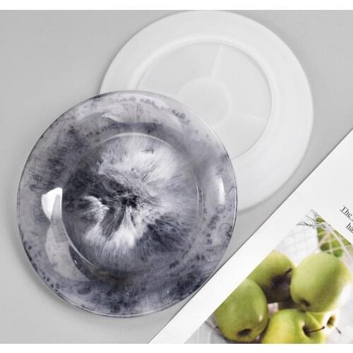 Round Plate Oval Flat Dish Silicone Mold DIY Crystal Epoxy UV Resin Mould Art Supplies Wholesale