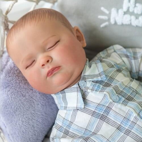 NPKDOLL 60CM Big Boy Reborn Toddler Sleeping Joseph sleeping baby doll 3 Month Size 100% handmade Mutiple Layers Painting