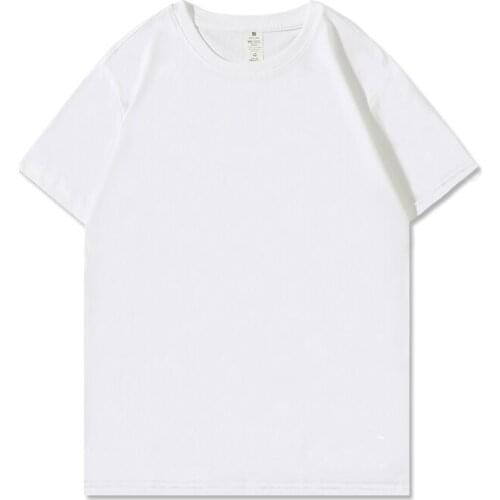 Summer t shirt Womens O-neck Basic Harajuku tshirt 2021 Solid white t-shirt Cotton Casual Loose short-sleeved Womens 901H