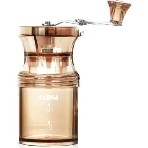 Small Adjustable Grinder Coffee Hand Crank Washable Coffee Machine Manual Portable Transparent Cafeteira Kitchen Gadget ED50MD
