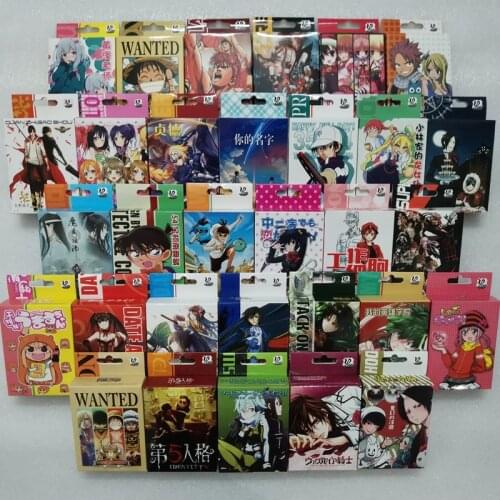 Cartoon Poker Cards toy death note bleach Fairy Tail sao toilet bound demon slayer Board Game Cards Hardcover poker anime toy