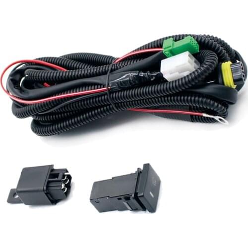 Set Of Wiring Harness Sockets Wire + Switch with Led Indicators Relay Cable for Fog Light Lamp for Toyota