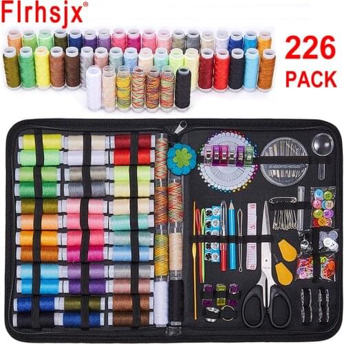 FLRHSJX Sewing Kits for Adults Multi-function Sewing Kits with Basic Sewing Supplies Thread Spools Sewing Tools Storage Bag Set