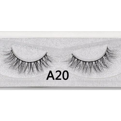 Visofree false eye lashes Natural 100% handmade Crisscross soft 1 pair box glitter packing False Eyelashes 3D Mink lashes A20