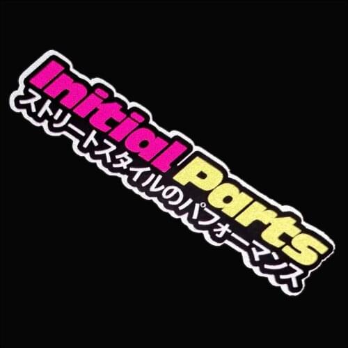 Initial Parts Car Styling JDM Reflective Stickers for Toyota Honda Nissan Mazda Mitsubishi Kawasaki Suzuki Motorcycle Stickers