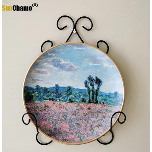 American Wall Decoration Porcelain Plate European Style Wrought Iron Pendant Zen Retro Wall Hanging Plates Ceramic CN(Origin)