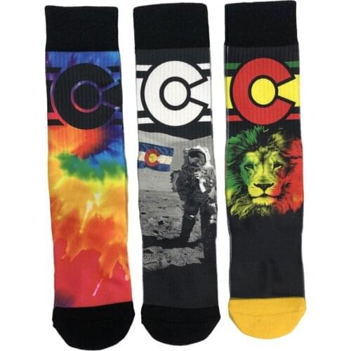 Tide Socks Of Retro Personality Figure Crow Color Drawing Fashion Leg Socks Street Popular Skateboard Socks