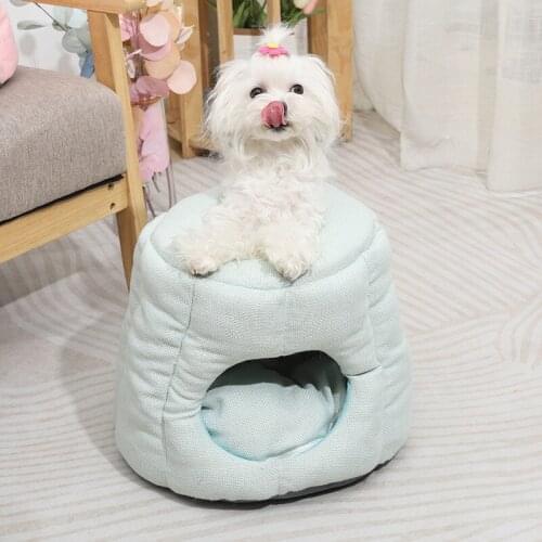 Pet Cat Dog Nest Dual Use Breathable Cat House Warm Soft Sleeping Bed Pad For Pet Non-slip Dog Washable Bed House
