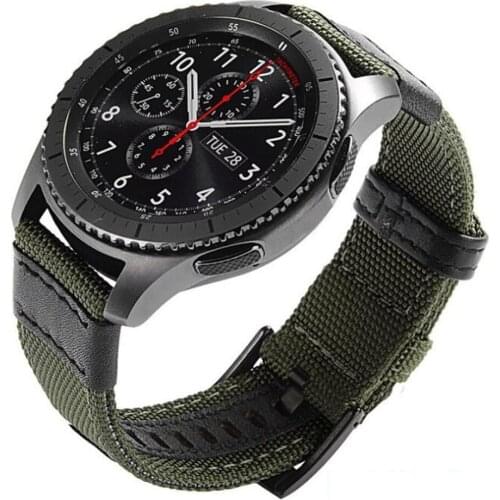 20mm 22mm Nylon Canvas Wrist Band for Samsung Galaxy Watch 3/46mm/42mm/Active 2/Gear S3 Bracelet Huawei watch GT/2/2e/Pro Strap
