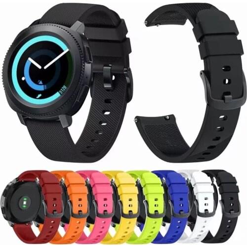 Fashion Color Sports Silicone Strap for Samsung Galaxy S3 S2 Classic buckle Watchbands Replacemet Wristband 46mm for Gear 20MM