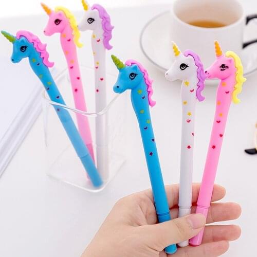 1Pc Cartoon Unicorn Pens Stationery Kawaii School Supplies Gel Ink Pen School Stationery Office Student Gifts Award