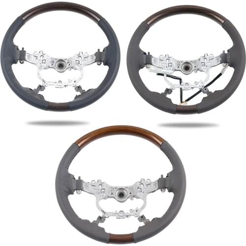 Steering Wheel Land Cruiser 200 Leather Wooden For Toyota FJ200 LC200 2016 2017 2018 2019 2020 Accessories