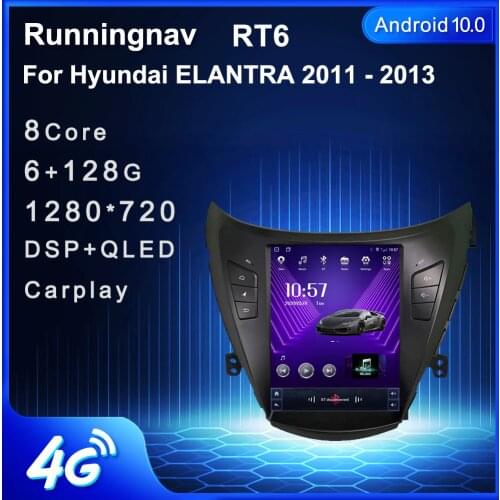 Runningnav For Hyundai ELANTRA 2011 2012 2013 Tesla Type Android Car Radio Multimedia Video Player Navigation GPS