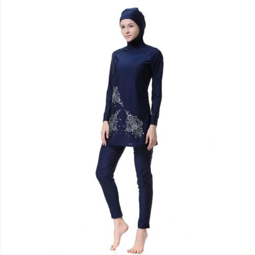 Modest full beanie islam muslim swim wear muslim swimwear islamic mayo de bain femme musulmane set fashion bathing suit hijab