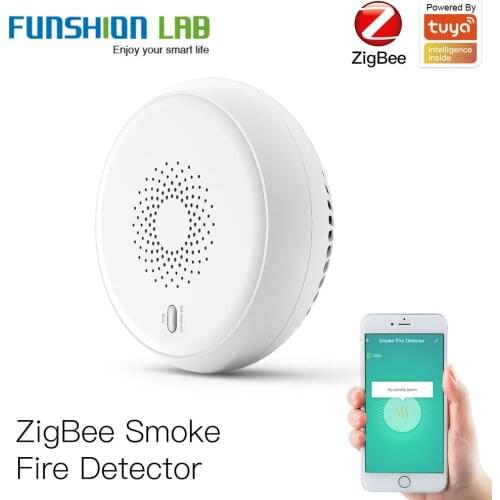 Zigbee Smart Smoke Fire Alarm Sensor Detector Home Security System Battery-powered Alarm Wireless Smart Life Tuya App Control