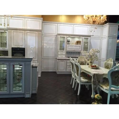 Modern Popular White Wholesale Chinese Solid Wooden Kitchen Cabinet Design