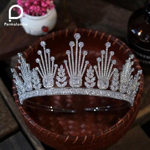 Wedding Crown Tiara Engagement Women Bridal Hair Accessories Luxury Cubic Zirconia Headband Jewelry PH0070