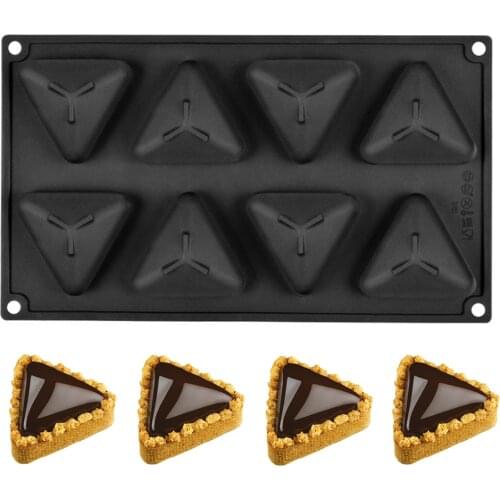 8 Cavity Triangular Silicone Mold Pizza Cake Baking Mold Triangle DIY Chocolate Cake Cupcake Biscuit Soap Baking Mold Cake Tool