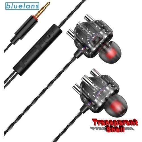 Universal 4 Moving Coil Irons 3.5mm Wired Stereo HiFi Music Gaming Earphone Balanced Armature Headset for Xiaomi OPPO