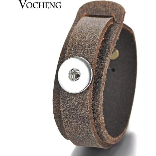 Vocheng Snap Button Charms 18mm 2 Colors Interchangeable Leather Bangle NN-492 Snap