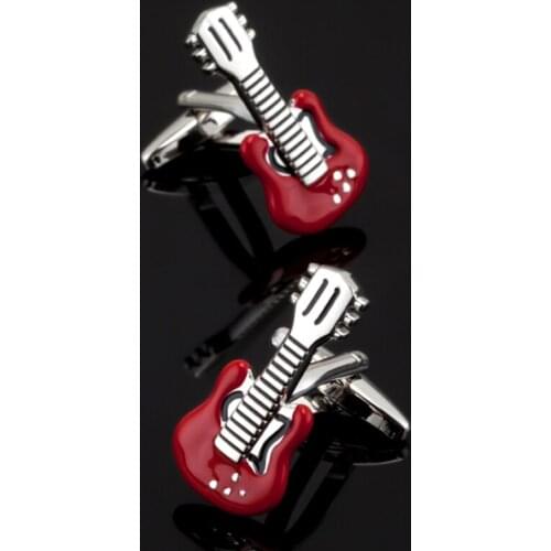 Free shipping, high quality mens shirt cufflinks, new fashion romantic red violin cufflinks French Wedding Shirt Button