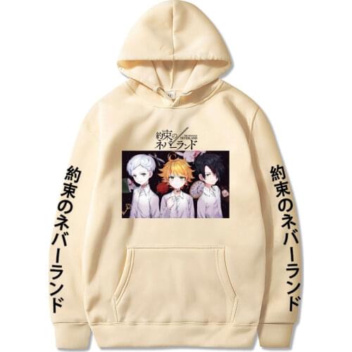 The Promised Neverland Hoodies Harajuku Sweatshirt Women Anime Printed Hoodies Streetwear Graphic Pullovers Hooded Streetwear
