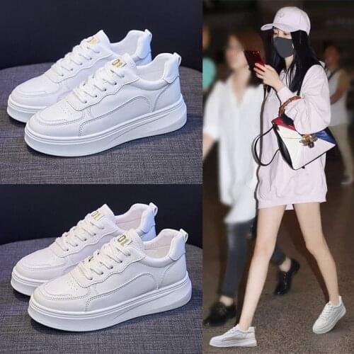 2021 Spring new white shoes running board shoes women casual fashion shoes thick-soled vulcanized shoes