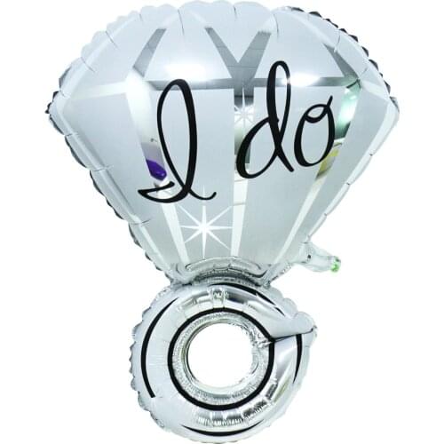 Gold/sliver Wedding backdrop decoration aluminum foil I DO diamond ring balloon Engagement party DIY hanging decorations