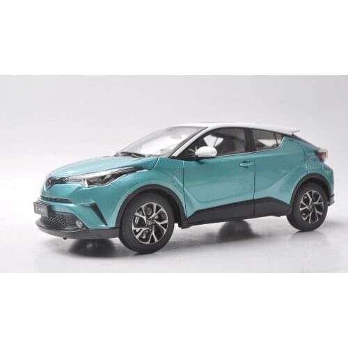 1:18 Diecast Model for Toyota C-HR 2017 Green & White Roof Alloy Toy Car Miniature Collection Gifts CHR C HR