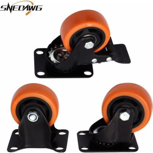 2pcs PVC Furniture Caster 1.5/2/2.5/3/4inch Swivel Caster Wheel Wear Resistance Furniture Caster Wheel for Desk Baby Cradle