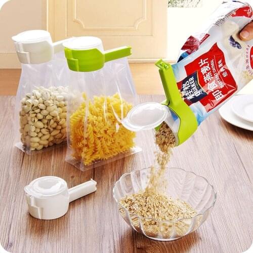 2pcs/set With cover Portable New Kitchen Storage Food Snack Seal Sealing Bag Clips Sealer Clamp Plastic Tool Kitchen Accessories