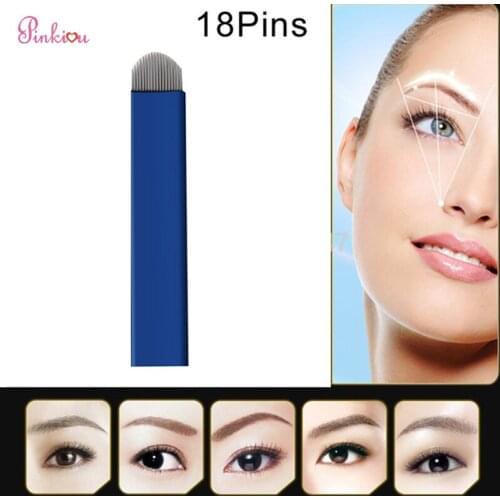 20pcs 18U Microblading Needles For Manual Tattoo 3d Pen Tebori Blades For Permanent Makeup Tattoo Machine Pen Cosmetics