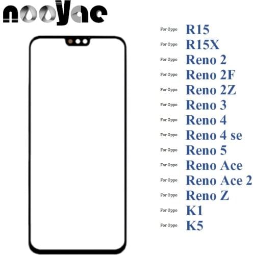 Black Digitizer LCD Sensor Glass Panel For Oppo R15 R15X K1 Reno 2 2F 2Z 3 4 se 5 Ace 2 Z Touch Screen Glass lens 5pcs/lot