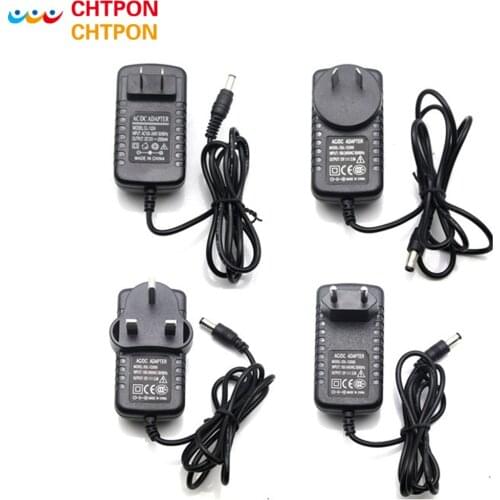 AC 110-240V To DC 12V 2A Power Supply Adapter EU US AU UK Plug For 3528 5050 Strip LED