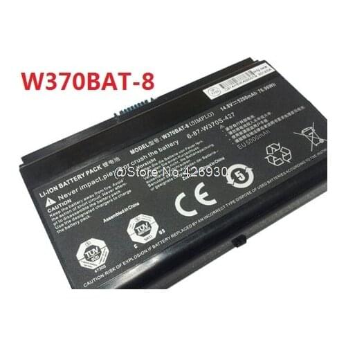 Laptop Battery For CLEVO W350ET W350ETQ W350ST W370ET W370SK W370BAT-8 6-87-W37SS-4271 14.8V 5200mAh New