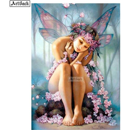 New 5d diamond painting elf girl full square round drill diamond embroidery 3d mosaic artwork home decoration