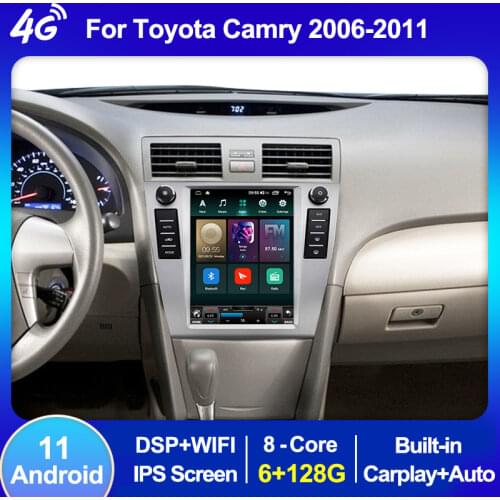 DSP IPS 4G Lte For Toyota Camry 6 XV 40 50 2006 - 2011 Tesla Style Screen Car Radio Stereo Multimedia Player GPS Navigation WIFI