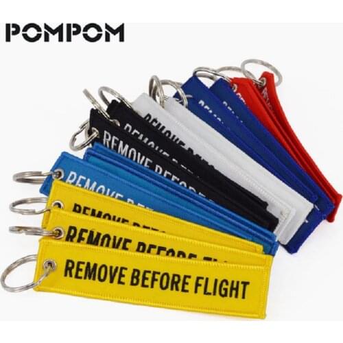 5Pcs/Lot Remove Before Flight Key Chain For Aviation chain key Embroidery OEM Keychain gift Keyring Key Fobs Key Tag llaveros