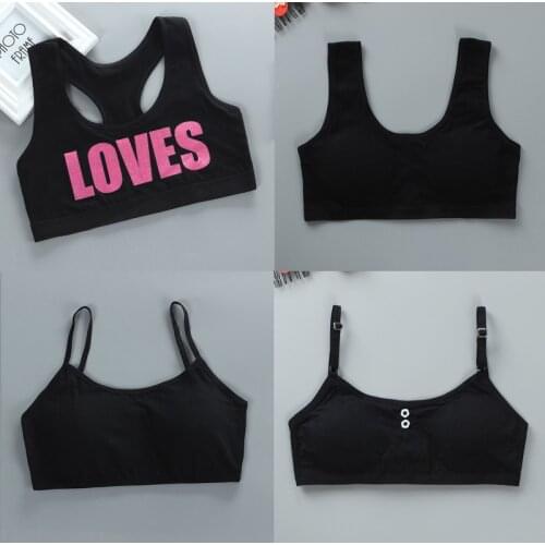 Girl Bra Teen Crop Top Underwear Vest Racerback Puberty Sport Training Bras Letter Streetwear Tube Top New Year 7-14Y 10 9 Gift